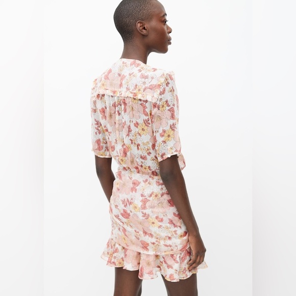 NWOT VERONICA BEARD 100% Silk Dakota Floral Ruched Dress, Size 12 - Picture 4 of 15